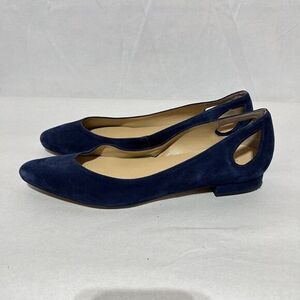 Talbots Women's Leather Upper Pointed Toe Cutout Slip-On‎ Shoes Navy Blue 8.5M